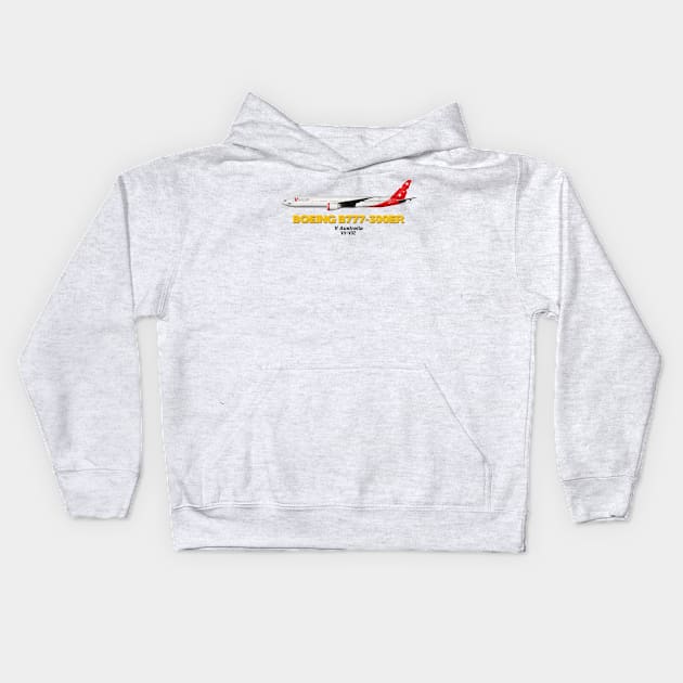 Boeing B777-300ER - V Australia Kids Hoodie by TheArtofFlying